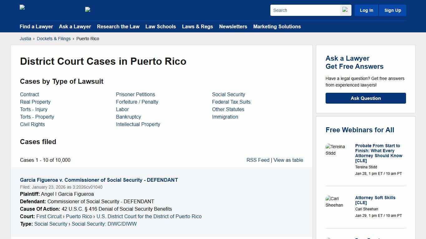 Cases, Dockets and Filings in Puerto Rico Justia Dockets & Filings
